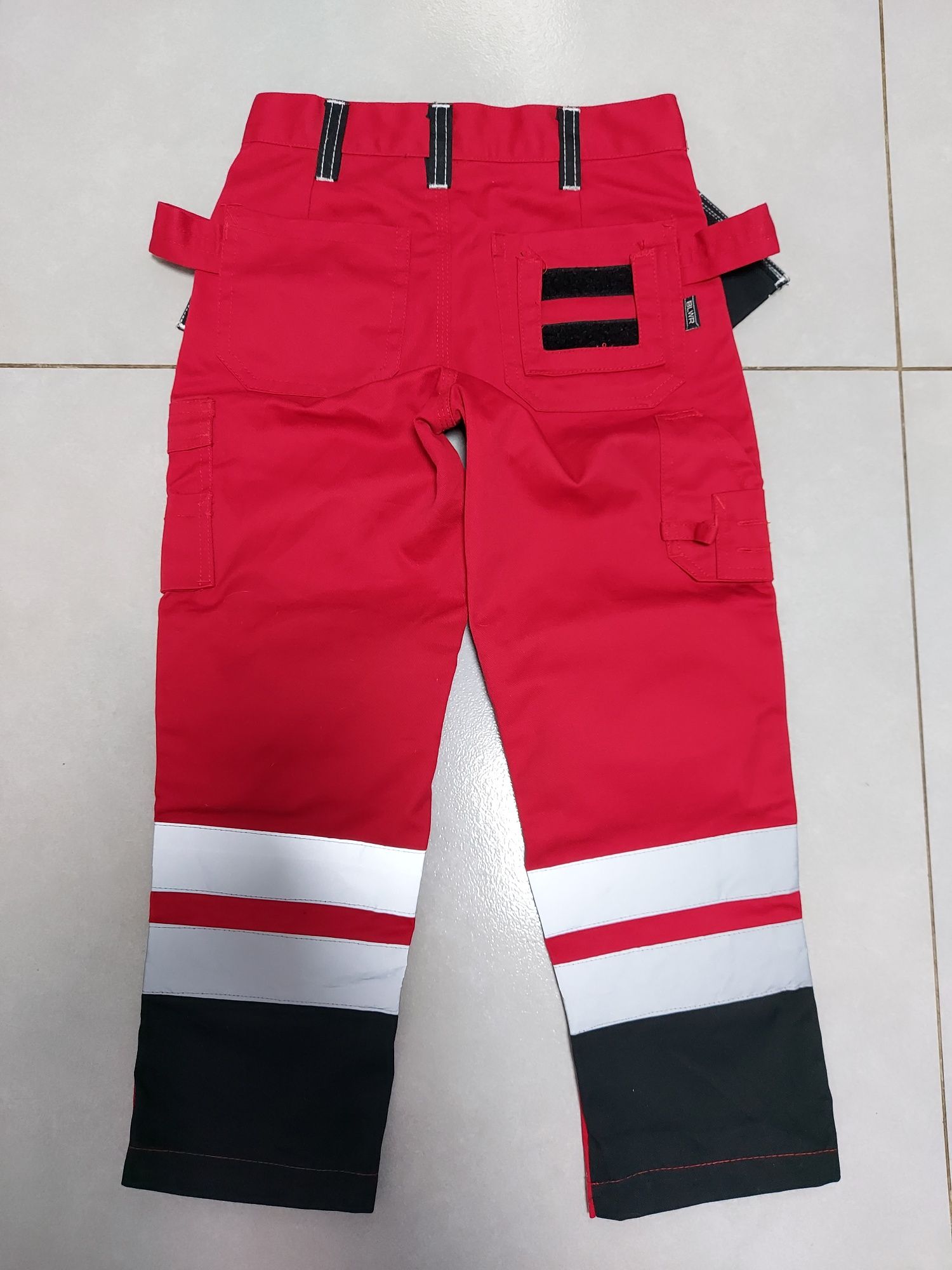 BlueWear spodnie robocze roz.116 dziecięce, czerwone