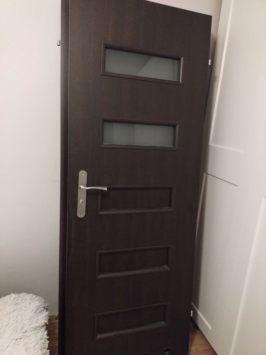 Drzwi łazienkowe stan bdb ciemny brąz