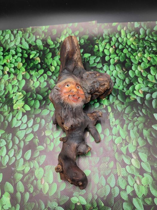 Rzezba w Korzeniu -Drewno Drzewa - Twarz - vintage 2222