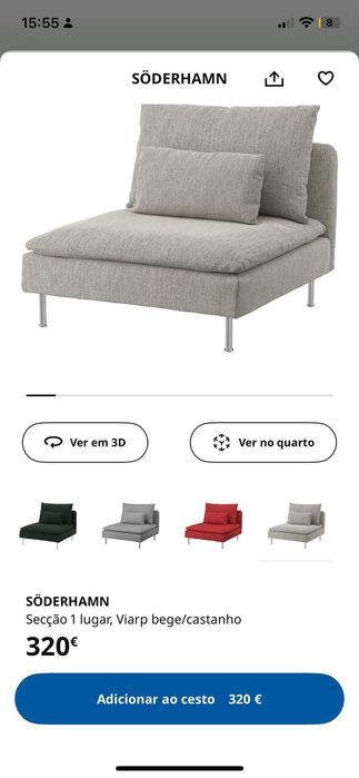 Sofa IKEA modular cinzento (4 modulos)
