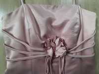 Elegancka sukienka S 36 Julla różwa pastelowa na ramiaczkach wesele