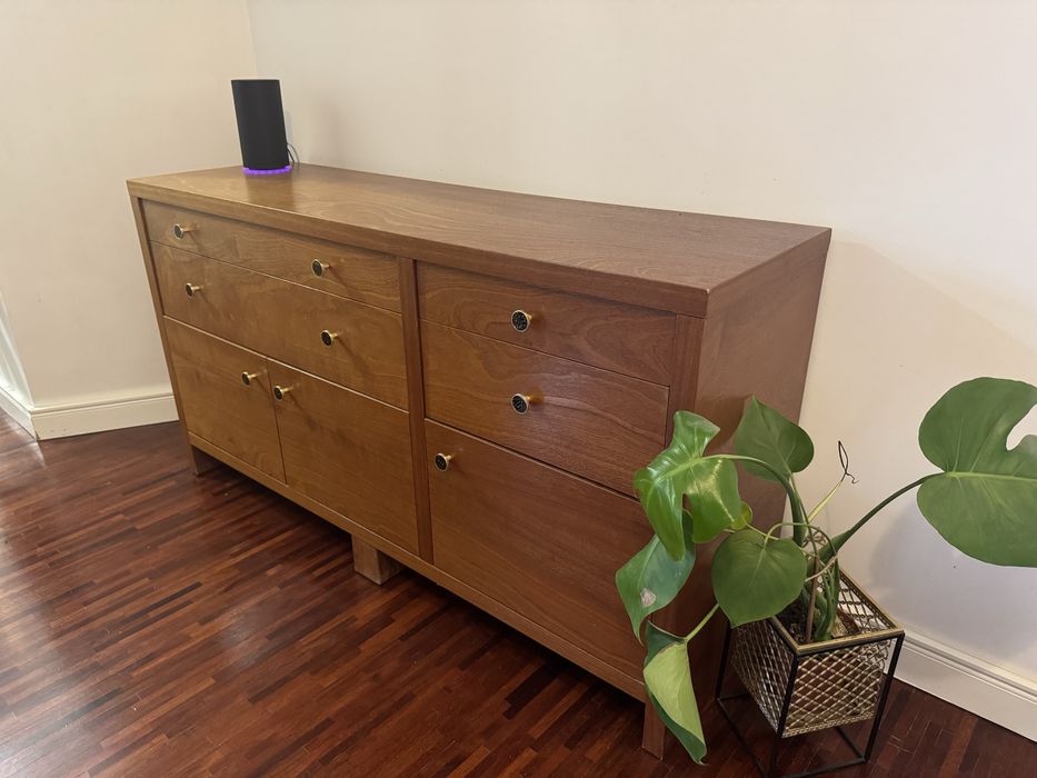 Duża Komoda merbau naturalne drewno brązowa