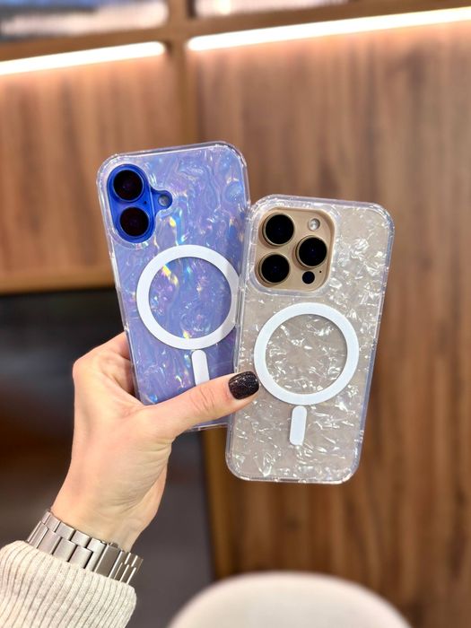 Чохол мармур iPhone 17 Pro Max чехол прозорий MagSafe айфон про макс