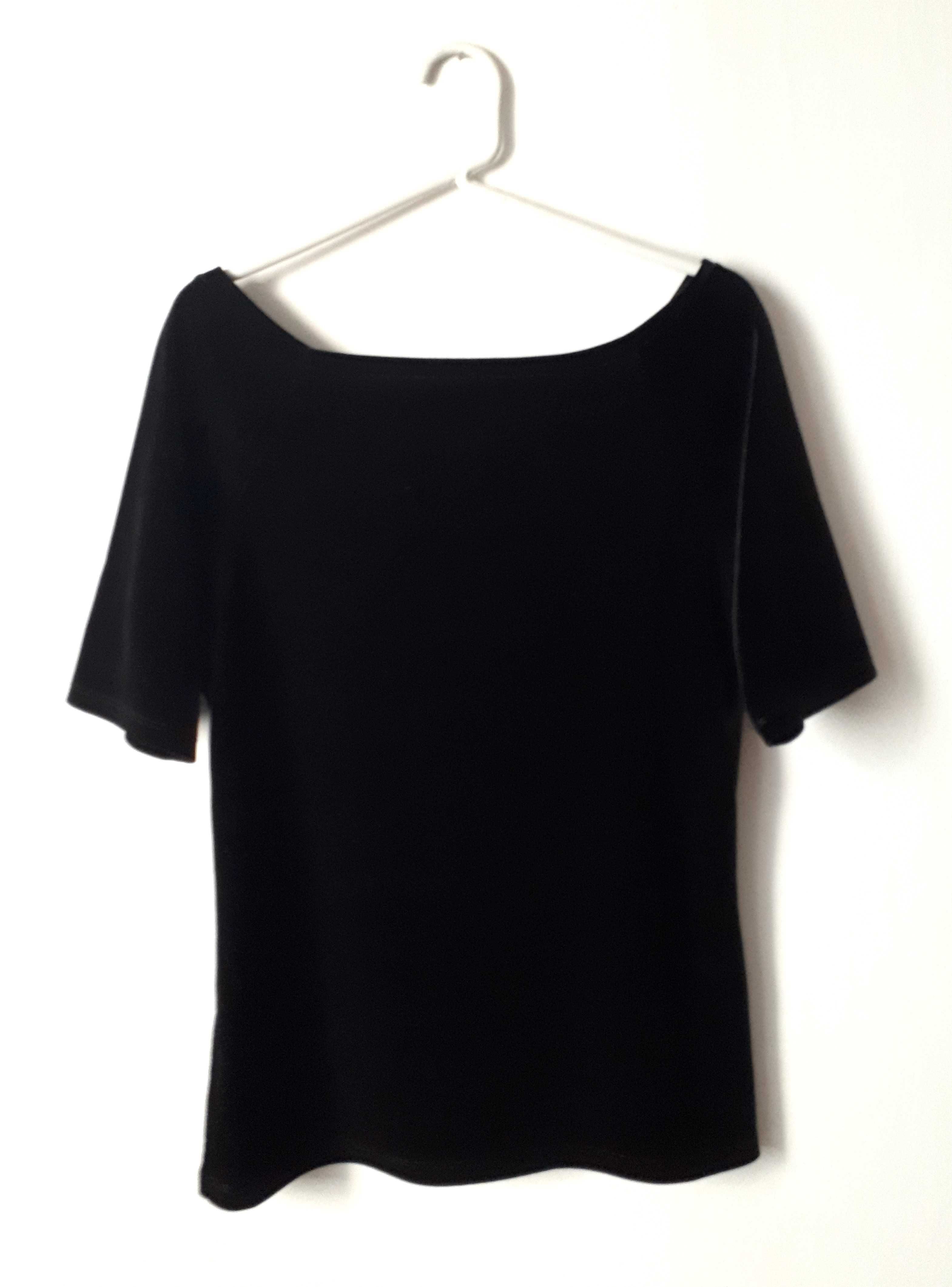 elegancka bluzka welurowa F&F czarna L wieczorowa