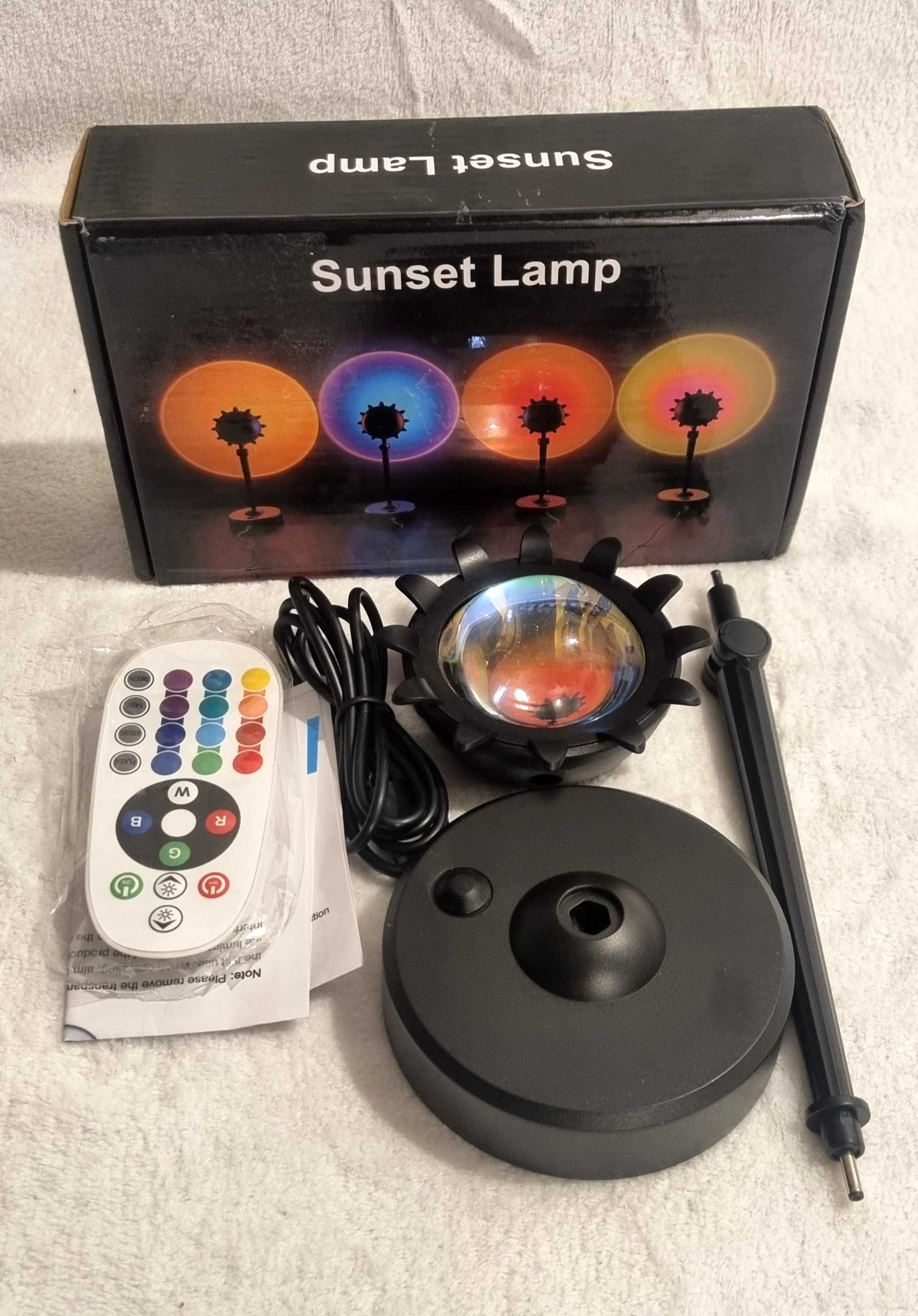 Lampka USB LED zachód słońca RGB 16 kolorów projektor pilot