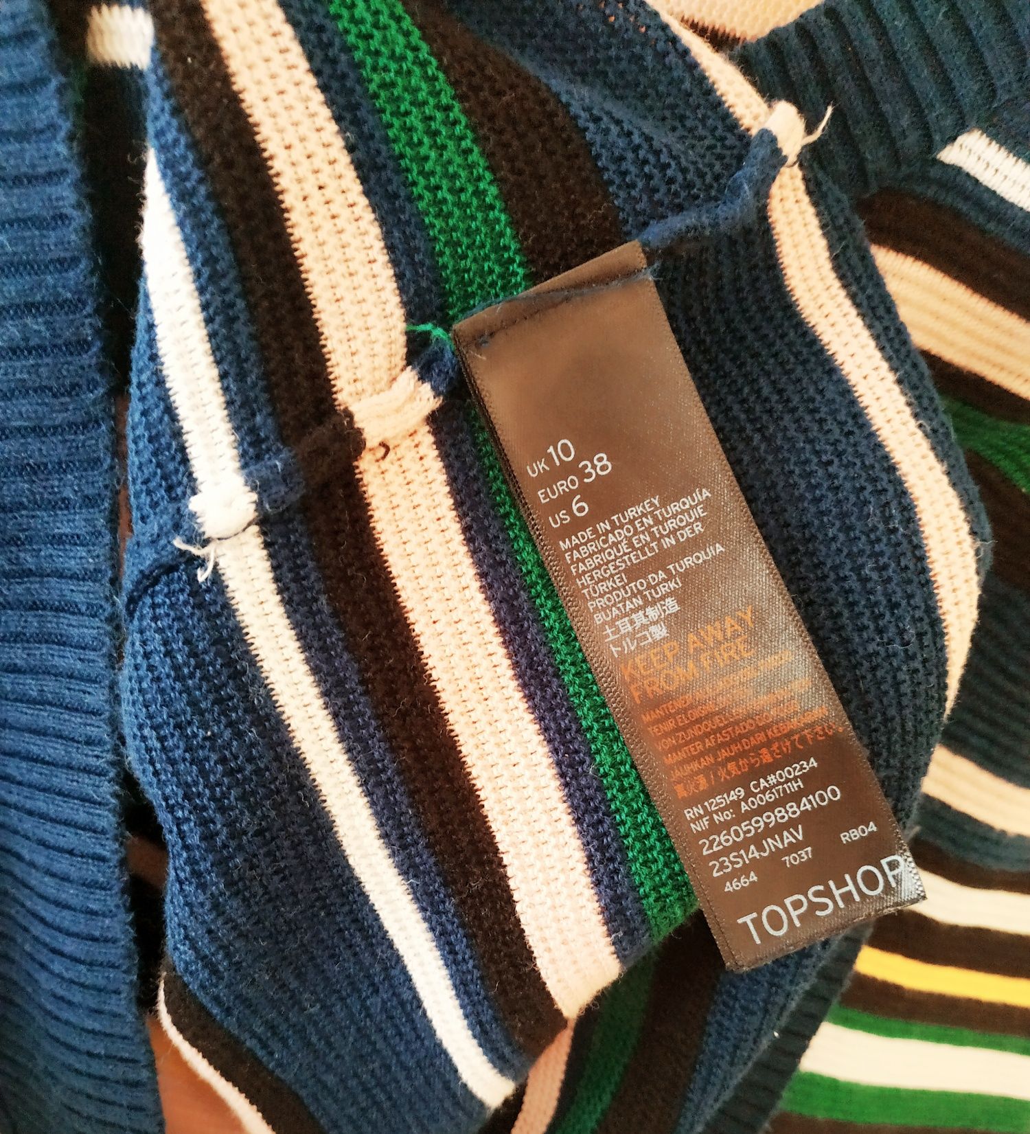 Смугастий светр топ topshop в полоску, джемпер, синій, кофта, в смужку