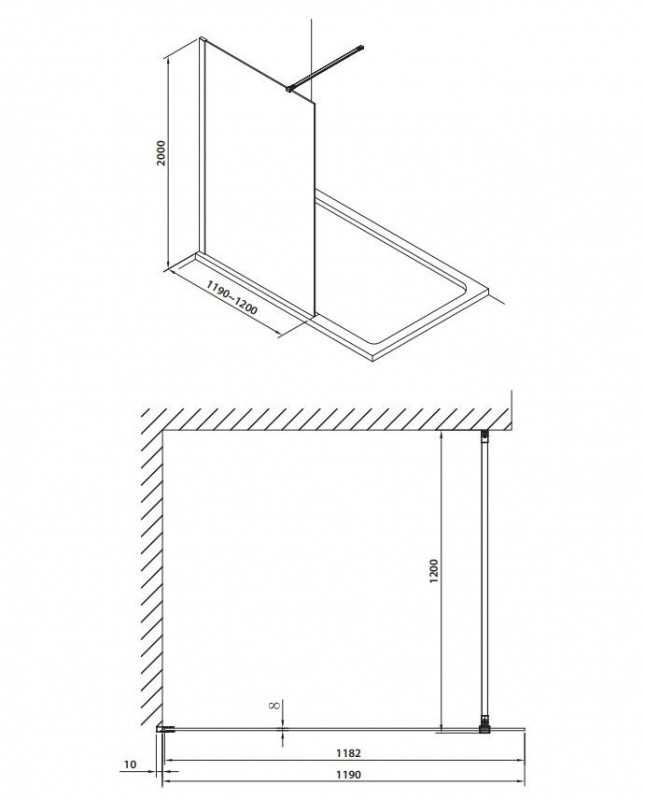 WALK-IN OMNIREST MARINA 120 cm CZARNY _  nowy zapakowany