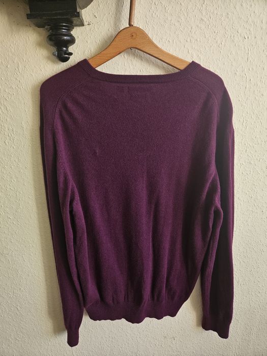 Sweter 100% kaszmir męski fiolet XXL
