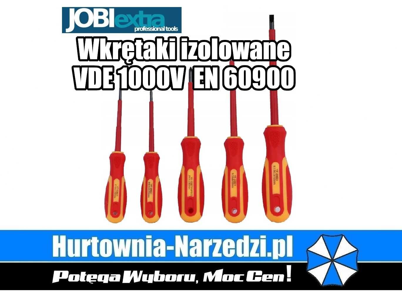 Wkrętaki izolowane 5-el. 1000V śrubokręty izolowane JOBIextra XT110