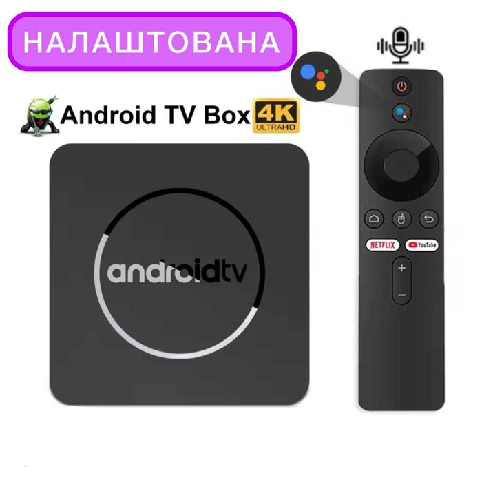 Смарт ТВ приставка Q10 4/64 Гб Android 14 TV Box - Налаштована