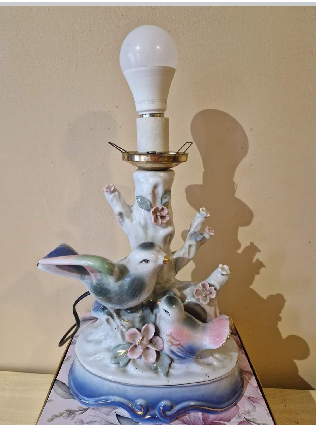 Lampka gołąbki Porcelana