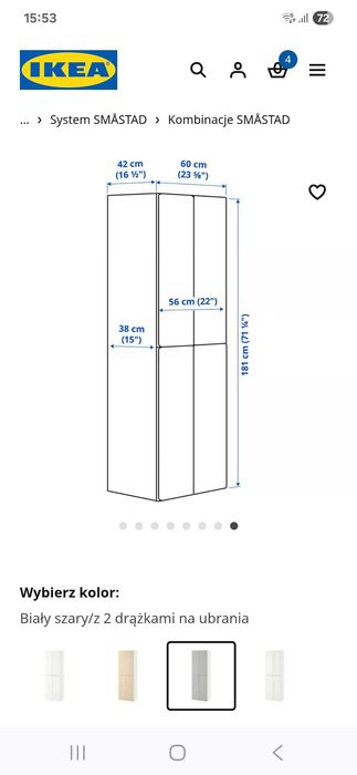 Szafa SMASTAD / PLASTA IKEA różowe fronty