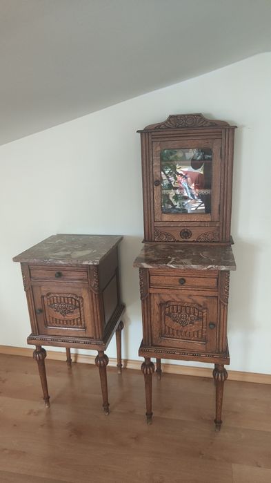 2 szafki nocne z nadstawką. Początek XXw.