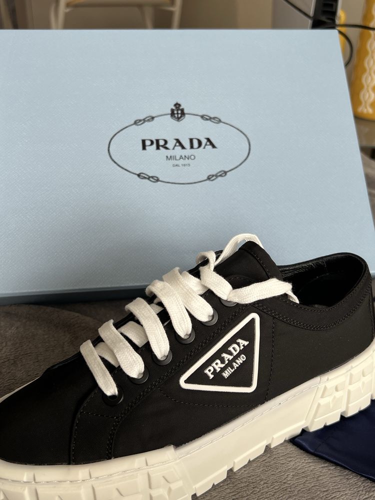 НОВІ ORIGINAL кросівки Prada Double Wheel Nylon Gabardine