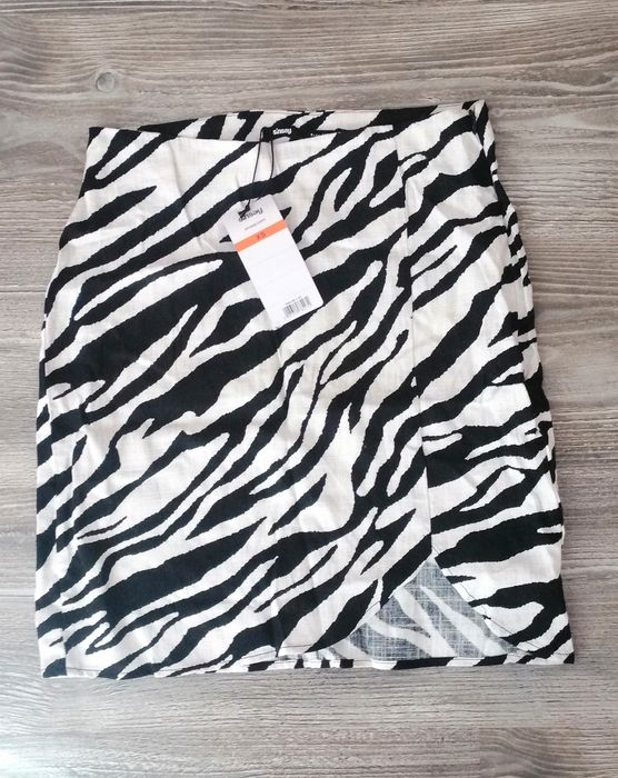 Sinsay spódnica mini zebra len 34 xs