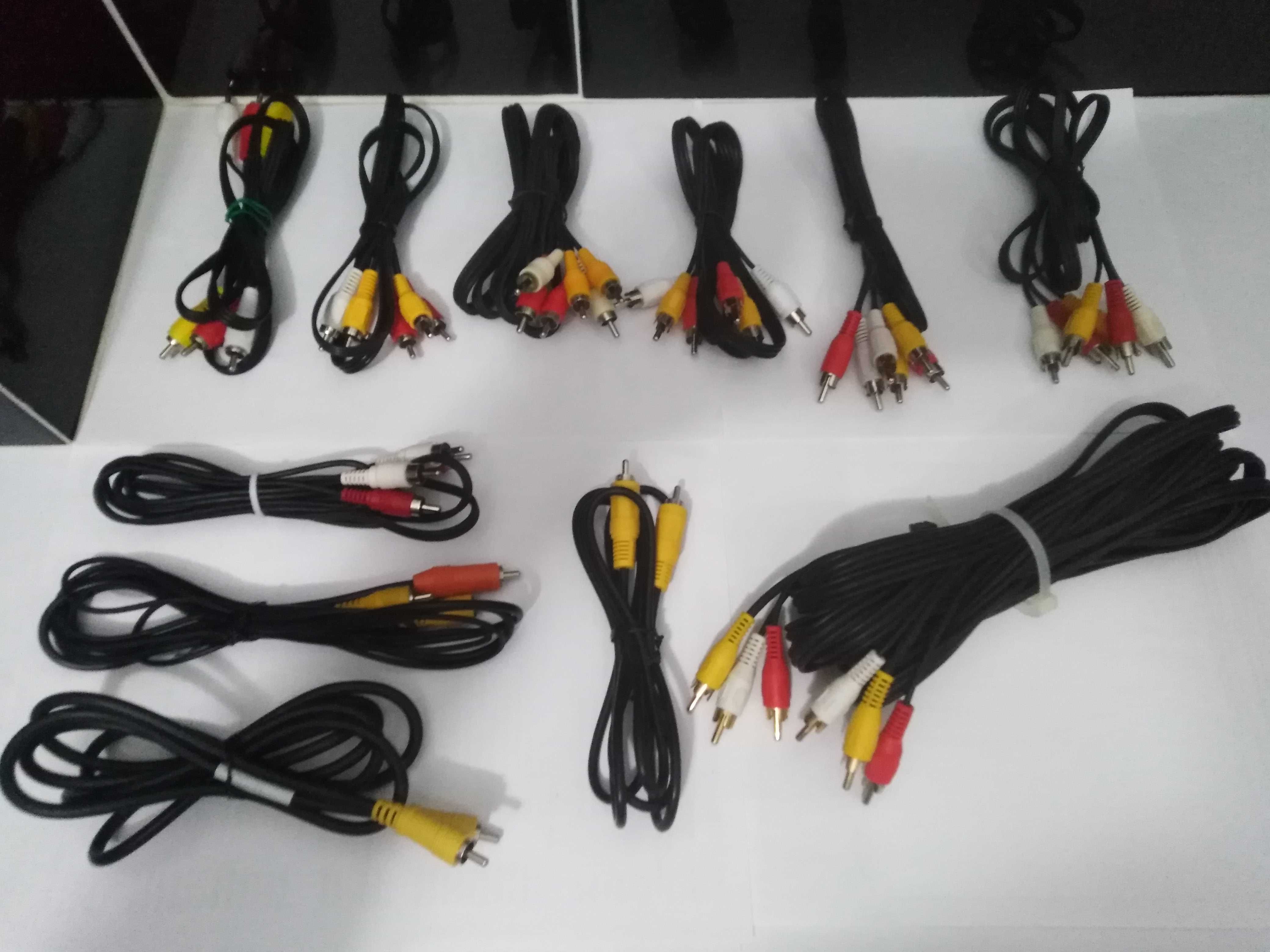 Cabos de audio video rca e Extensão rca.