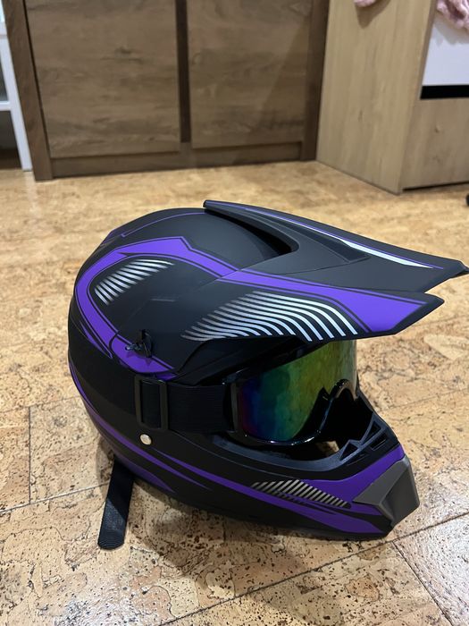 шолом кросовий фіолетовий фуллфейс