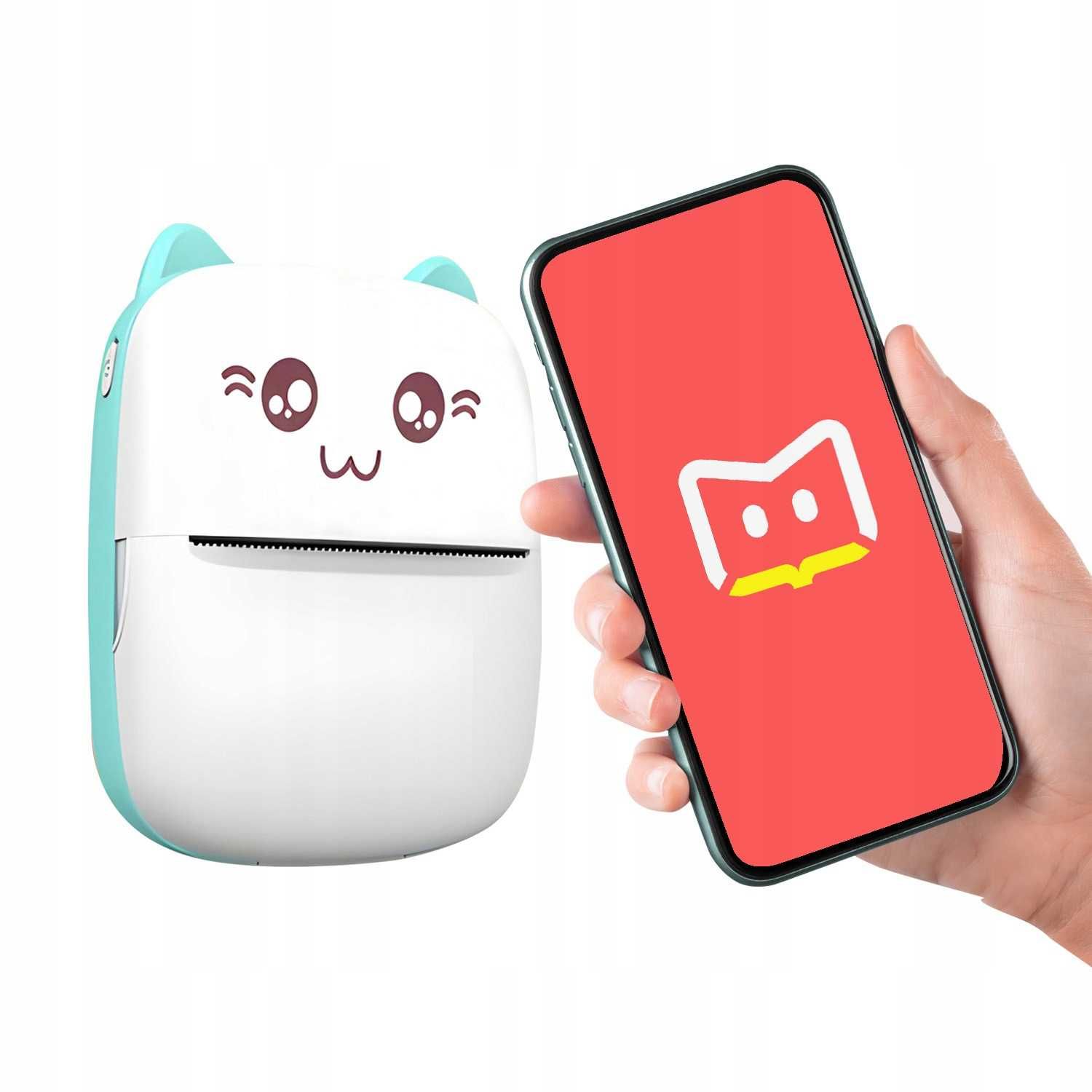 ZESTAW 21 W 1 MINI Drukarka Przenośna Bezprzewodowa Niebieska