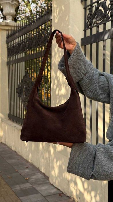 Жіноча сумка Аляска коричнева замша