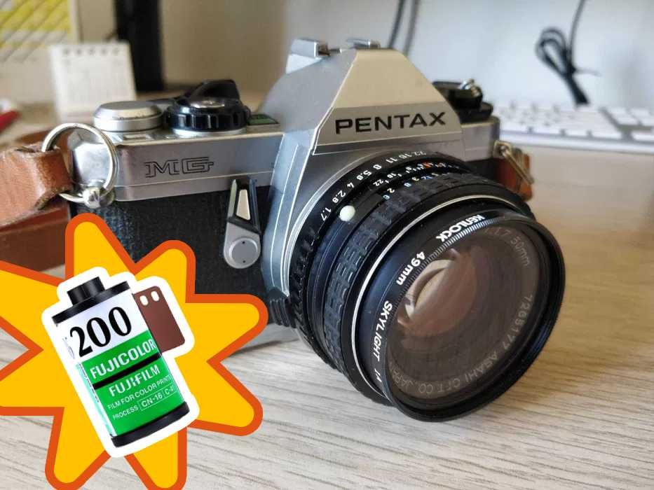 Câmera analógica Pentax MG + lente 50mm - testada, 100% a funcionar