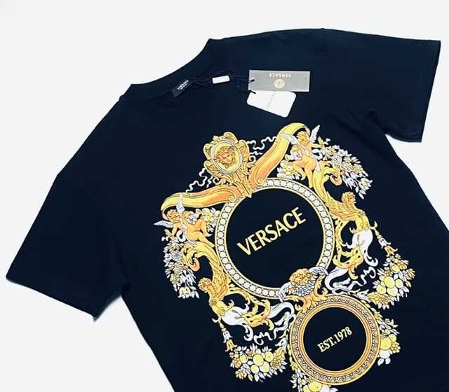 Versace barokowy t shirt męski Czarny rozm L