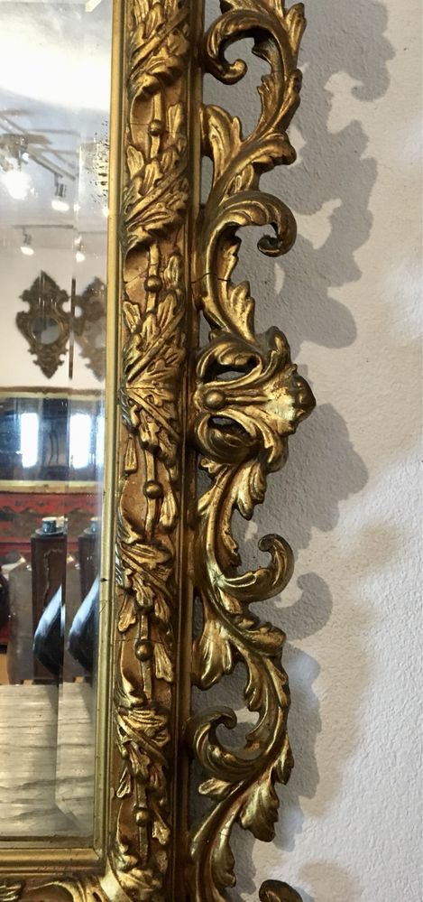 Espelho talha dourada em gesso ( Art deco )