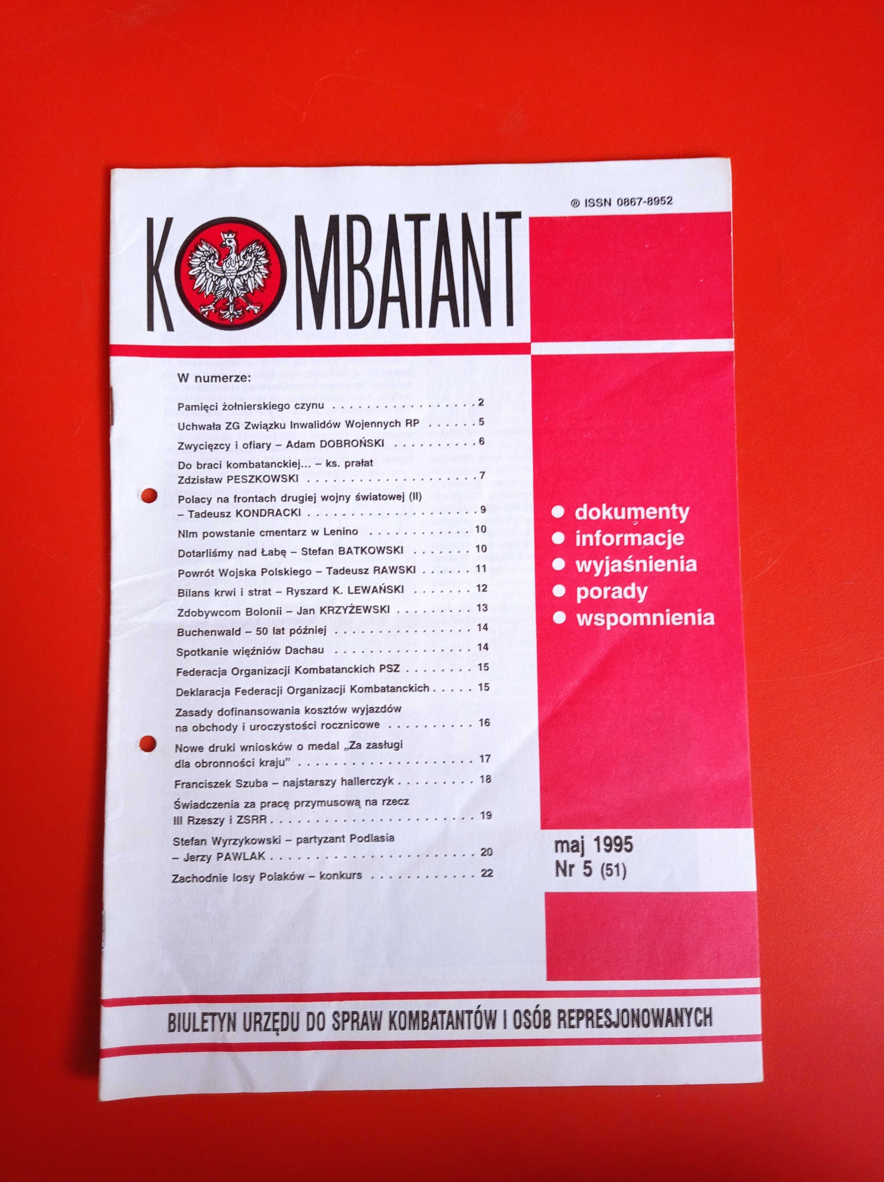 Kombatant, biuletyn, nr 5/1995, maj 1995