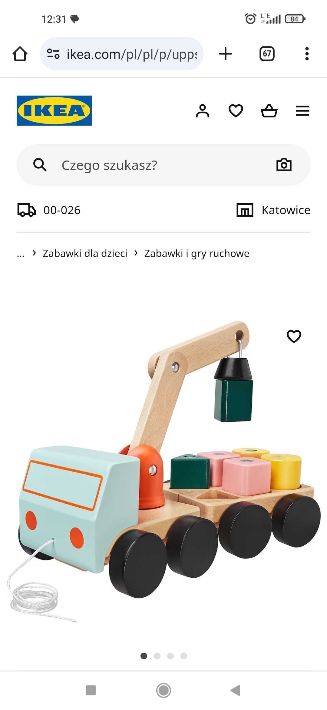 Nowy drewniany dźwig z IKEA