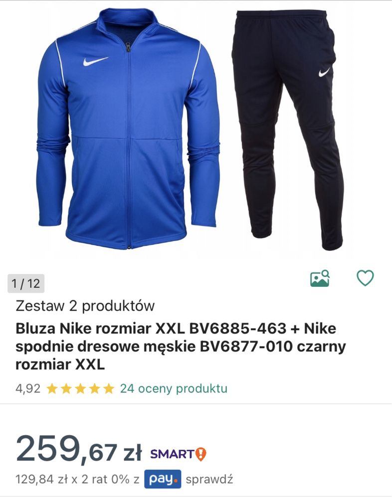 Komplet NIKE bluza + spodnie. Męskie XXL