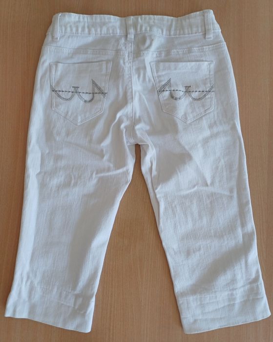 Białe spodnie Denim Us Miss rybaczki r. 36 długość 3/4 tube slim jeans
