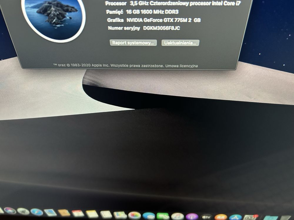 Apple iMac 27 A1419 i7 3.5GHz 16GB Ram 500 SSD
