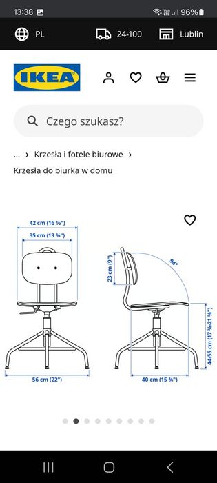 Krzesło Ikea Kullaberg w bardzo dobrym stanie