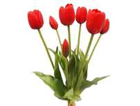 Tulipany silikonowe czerwone bukiet 7szt sztuczne tulipany w bukiecie