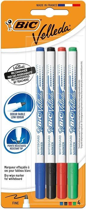 Bic Velleda Markery Do Tablic Suchościeralnych 4 Szt.