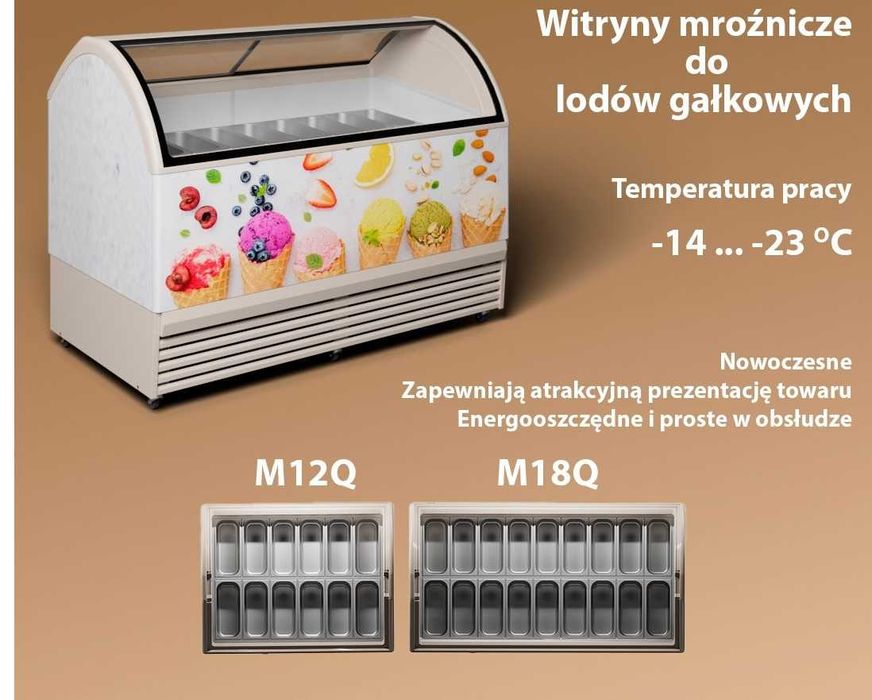 Nowa JUKA 18 kuweciarka zamrażarka do lodów lody konserwator WITRYNA