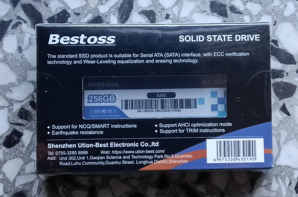 SSD M.2 SATA III 256GB Bestoss - Nowy!