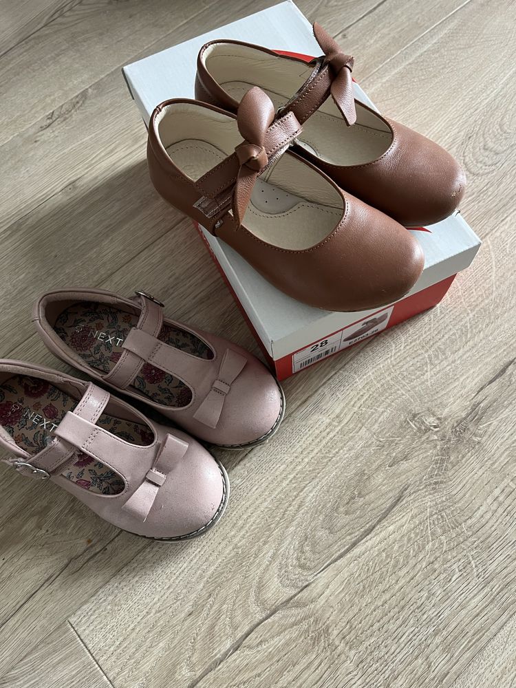 Baleriny baletki emel 28 brązowe kokardka buty buciki