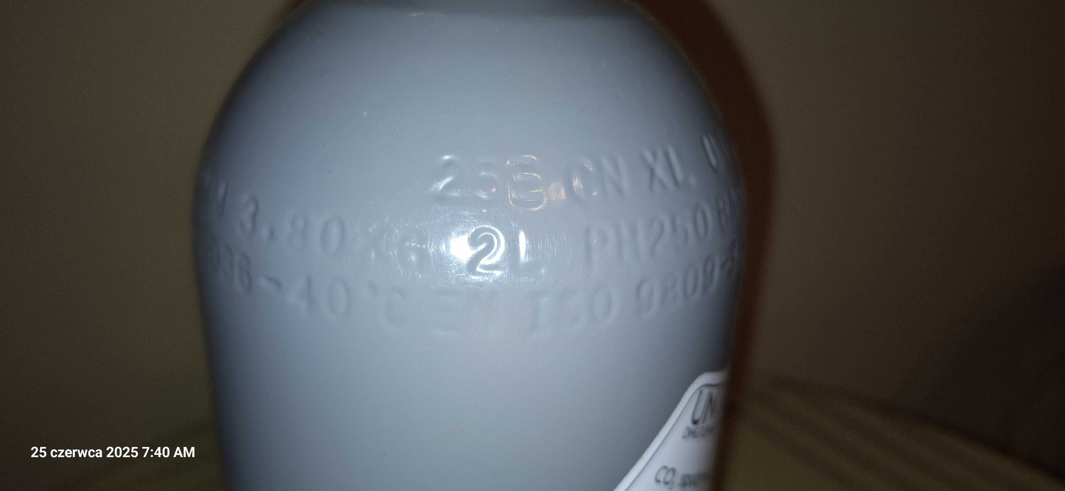 butla CO2 (pusta) pojemność 2 litry + przetoczka