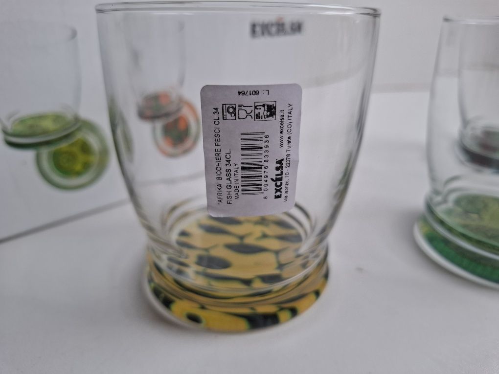Excelsa Afrika zestaw 4 szklanek z ozdobnym dnem poj 340ml
