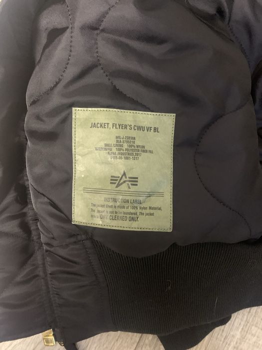 Оригинальный бомбер Alpha industries CWU 45 bomber куртка jacket