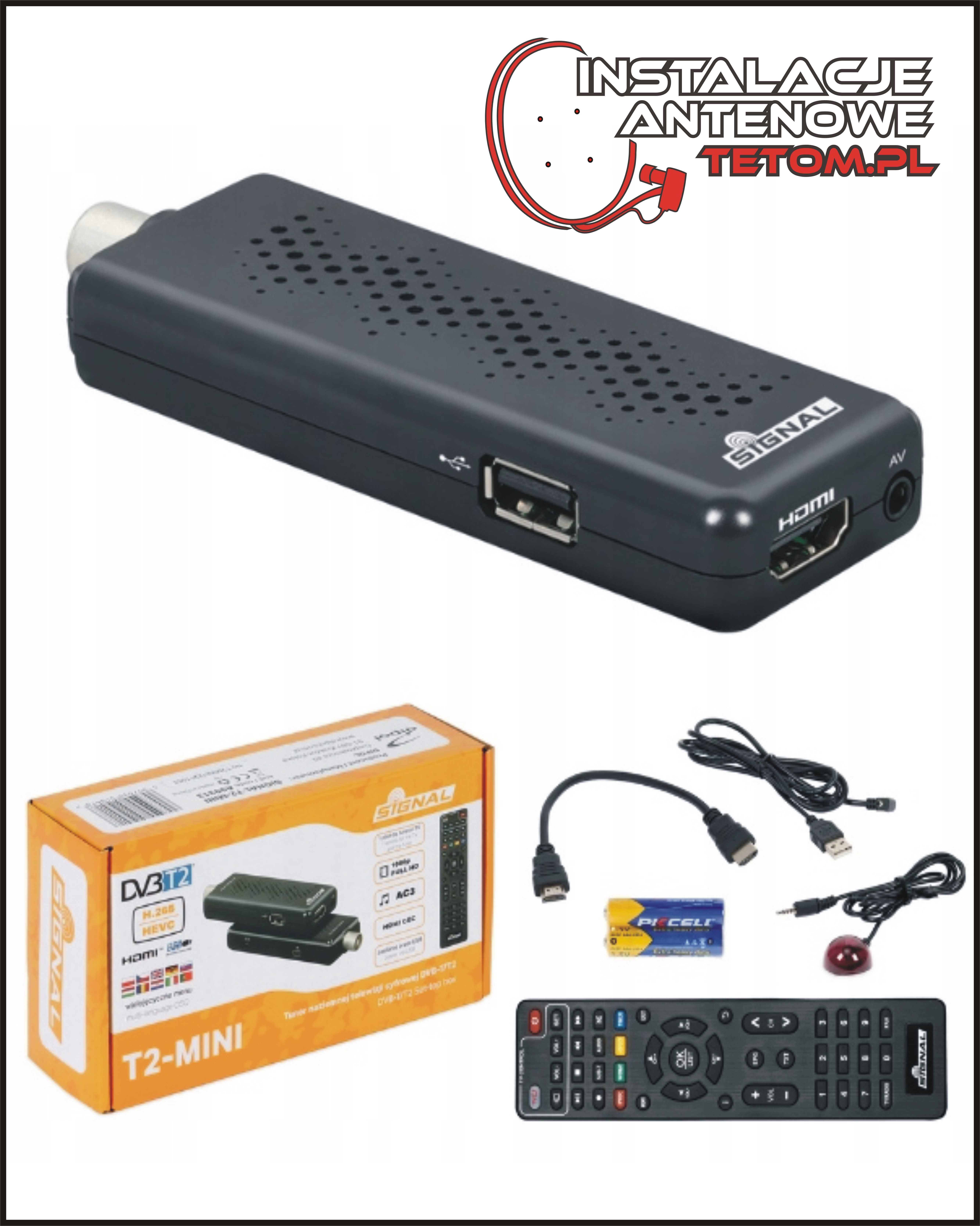 Dekoder tuner naziemnej telewizji cyfrowej SIGNAL T2-MINI DVB-T2 HEVC