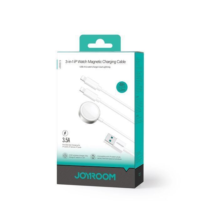 Kabel 3w1 Joyroom S-IW007 magnetyczna ładowarka USB-A - Lightning 1.2m