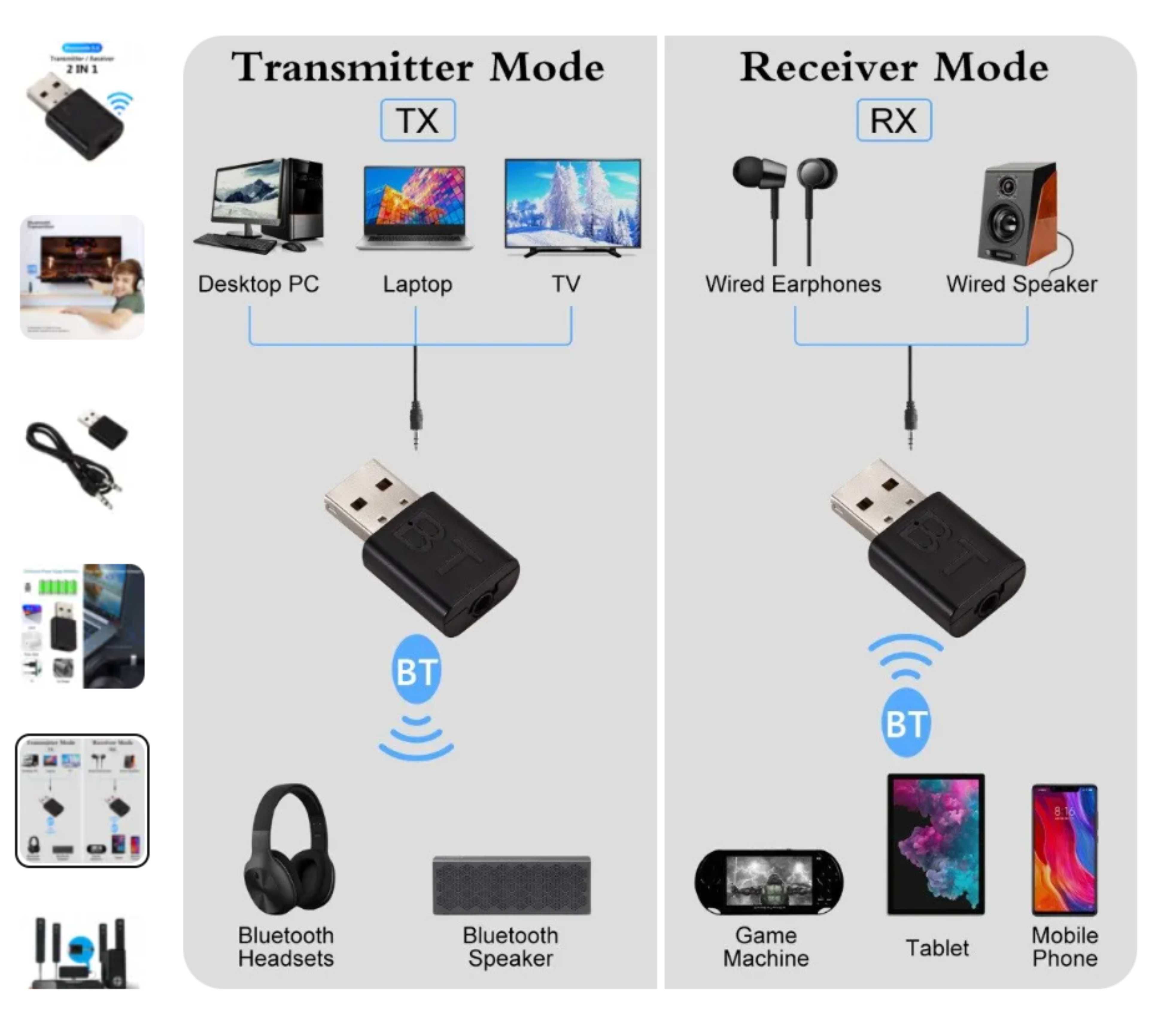 Odbiornik Bluetooth 5.0 Bezprzewodowy muzyczny adapter audio