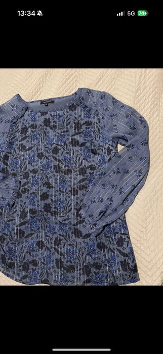 Koszula ze srebrną nitką w kwiaty (greenpoint)