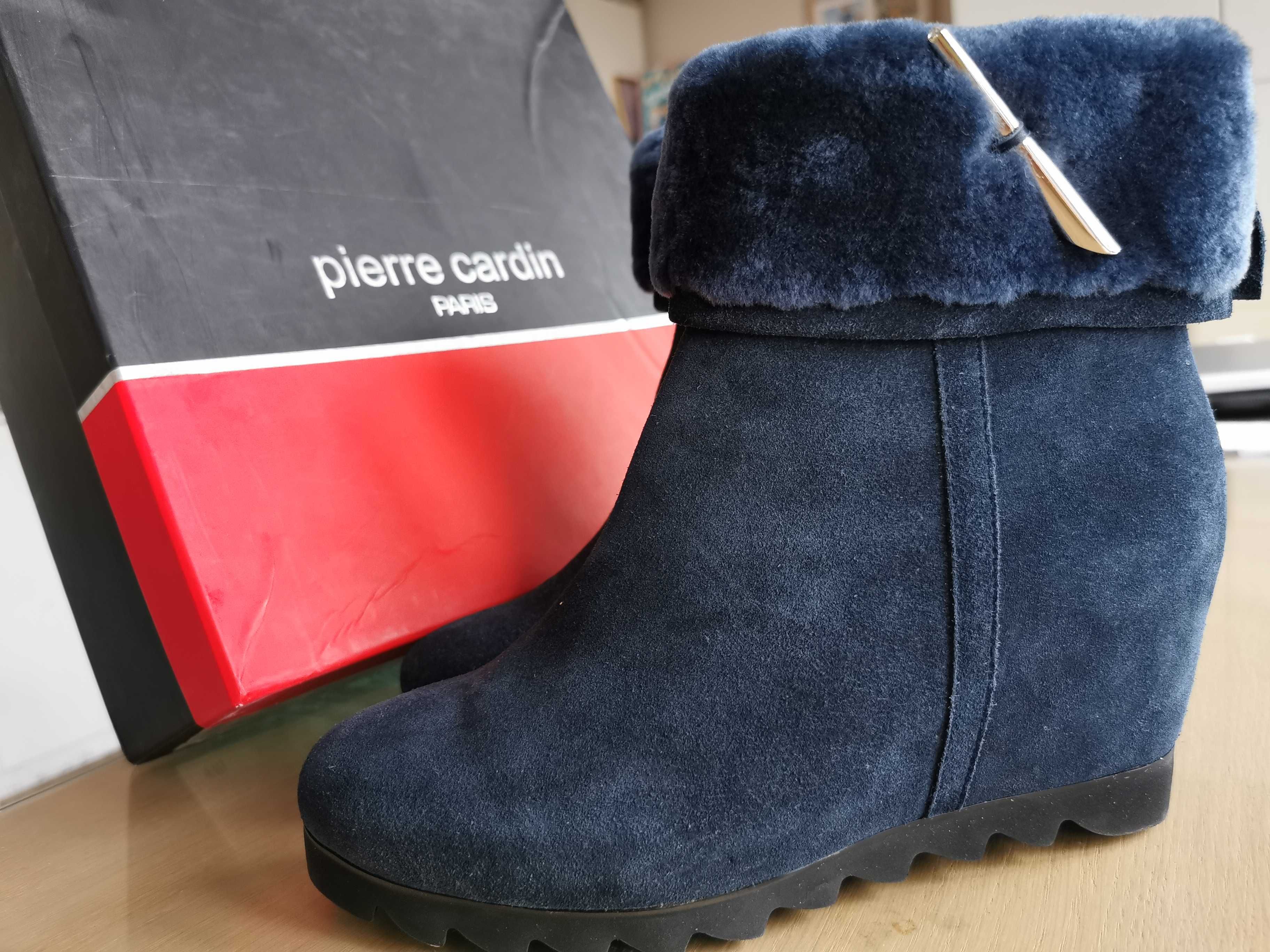 Nowe buty zimowe botki skóra naturalna Pierre Cardin 38 futerko