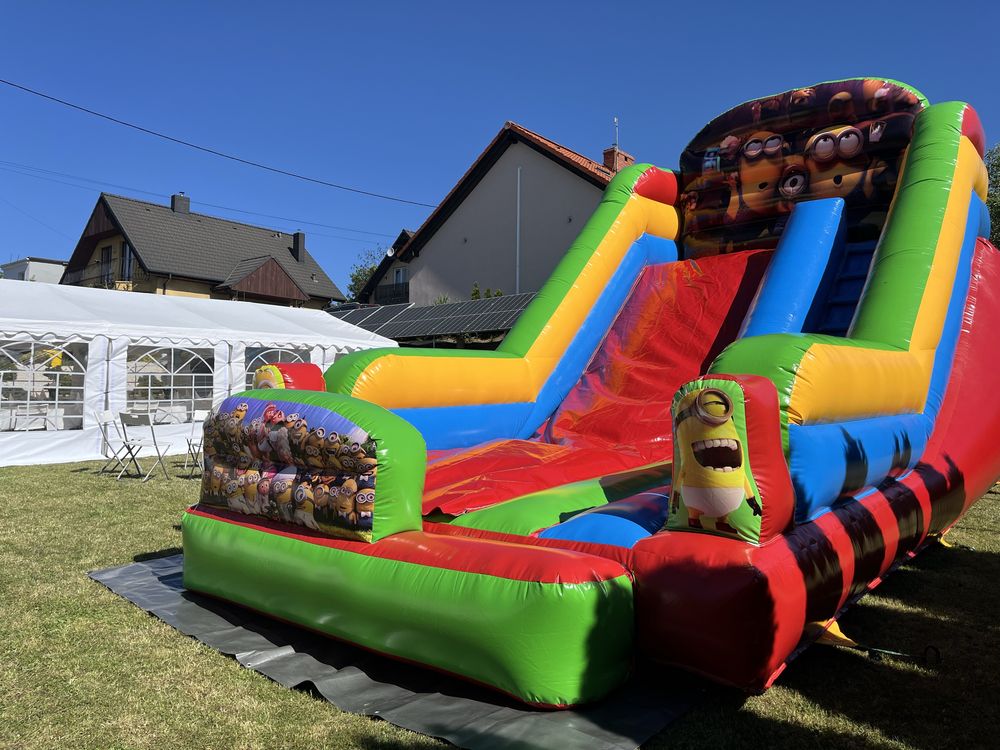 4w1 Zjeżdżalnia dmuchana - podwójny ślizg, trampolina, tunel, wspinacz