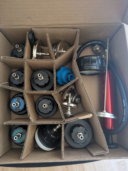 Conjunto universal teste pressão radiador e fugas