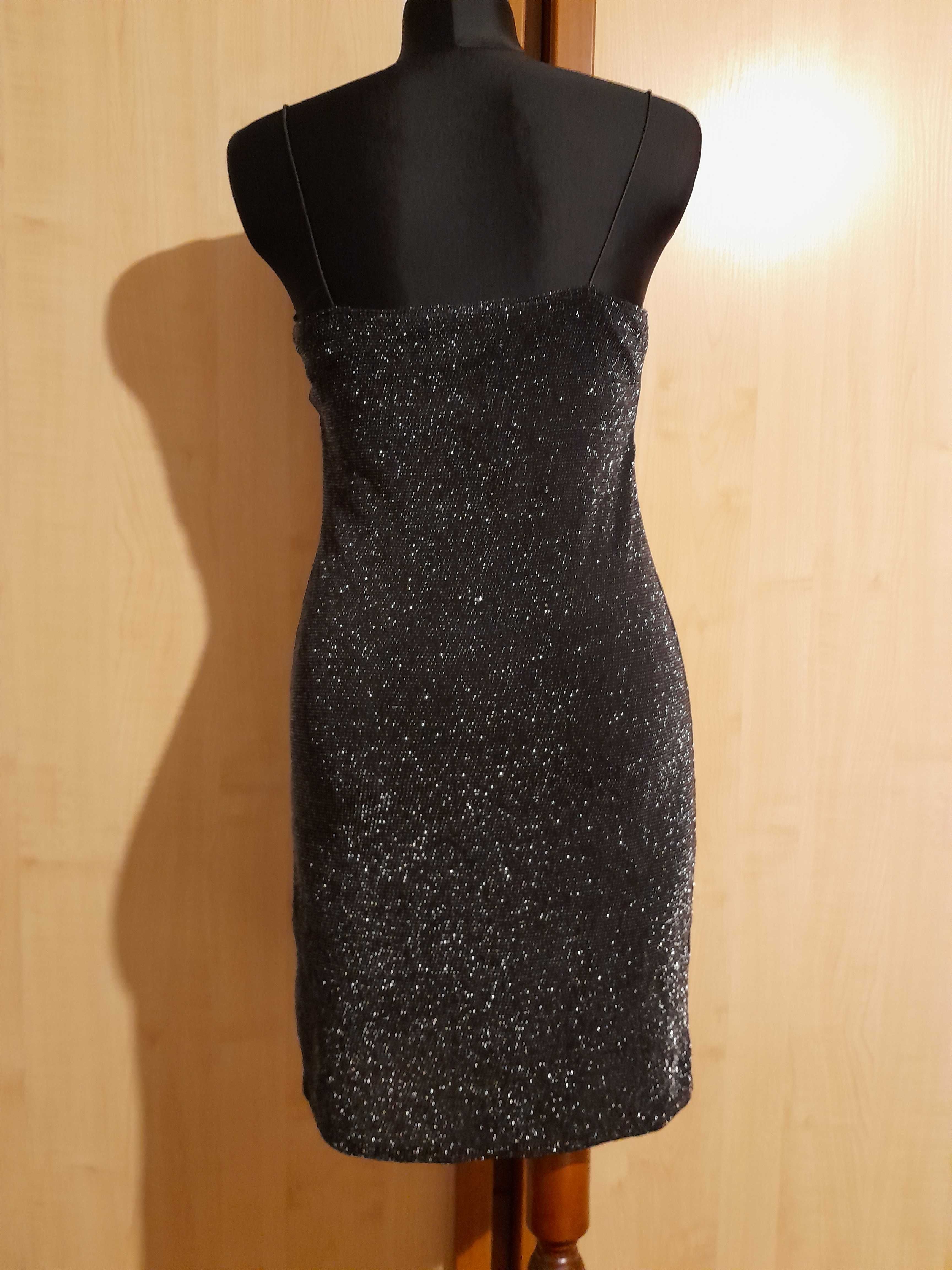sukienka H&M ze srebrną nitką, roz. dopasowujący się od Xs- XL