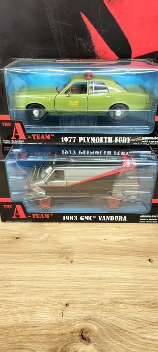 GreenLight 1/24 A-Team 1983 GMC Vandura & 1970 Plymouth Fury set 2
