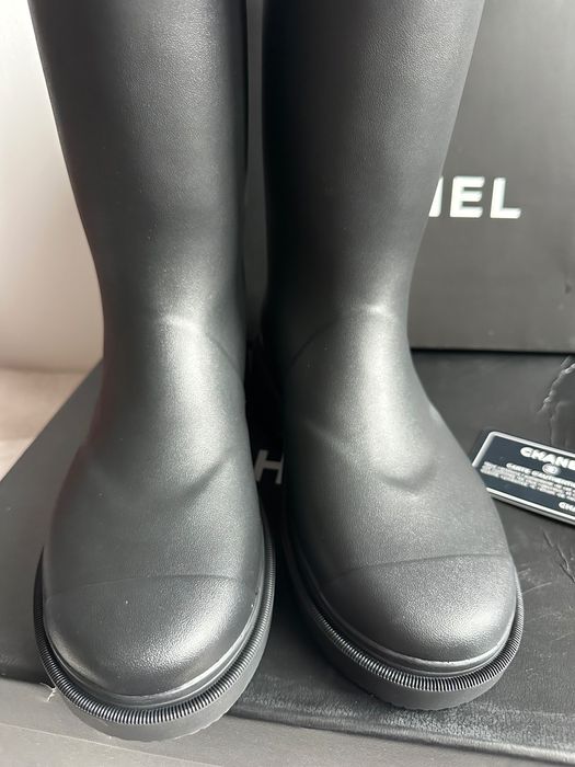 Kalosze Chanel czarne nowe box